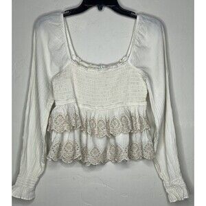 Boho American Eagle Blouse Top Size Small